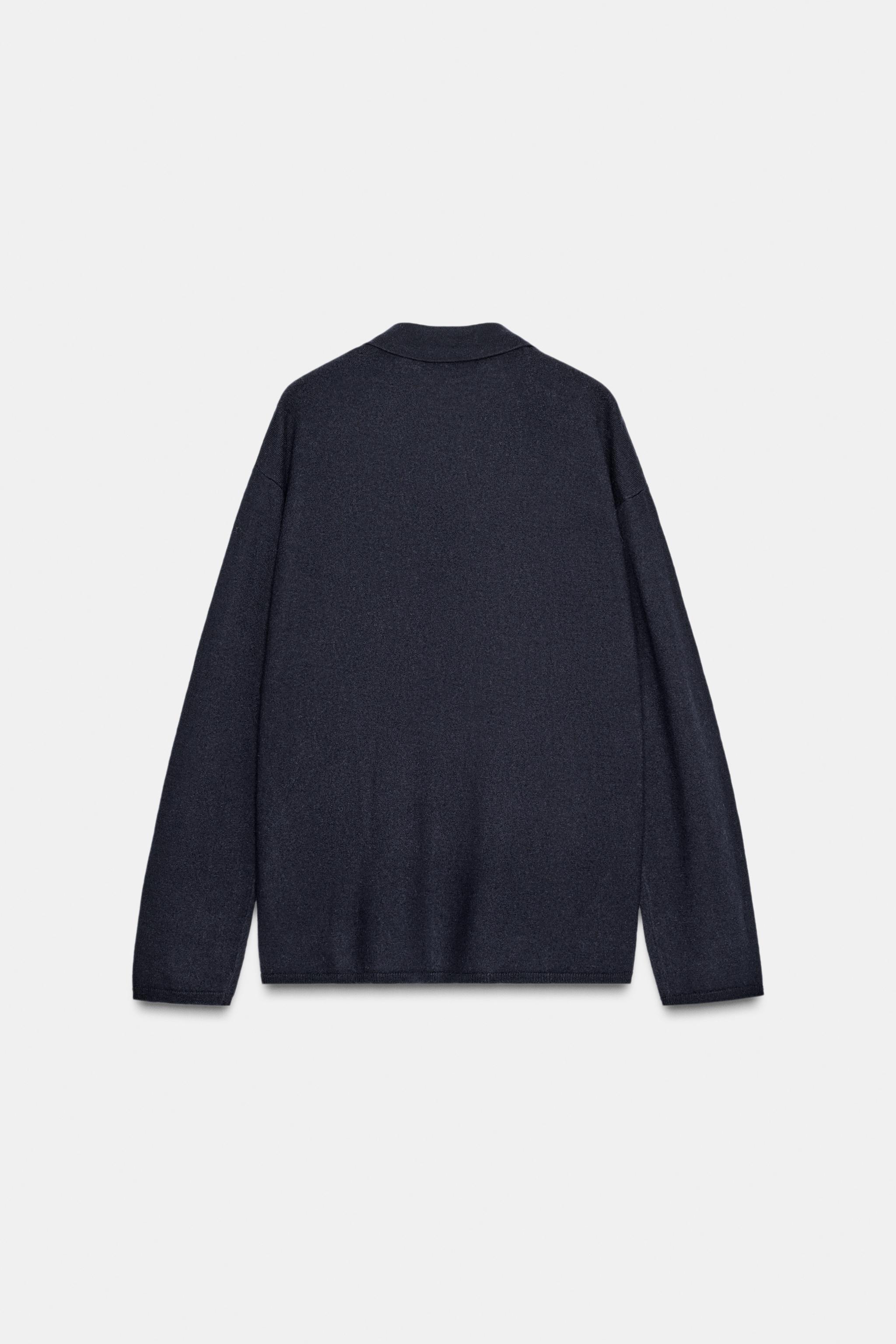 100% EXTRA SOFT OVERSIZED WOOL POLO JACKET